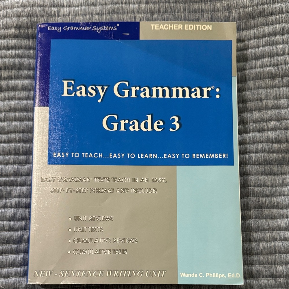 Easy Grammar Grade 3 Teacher Edition Book